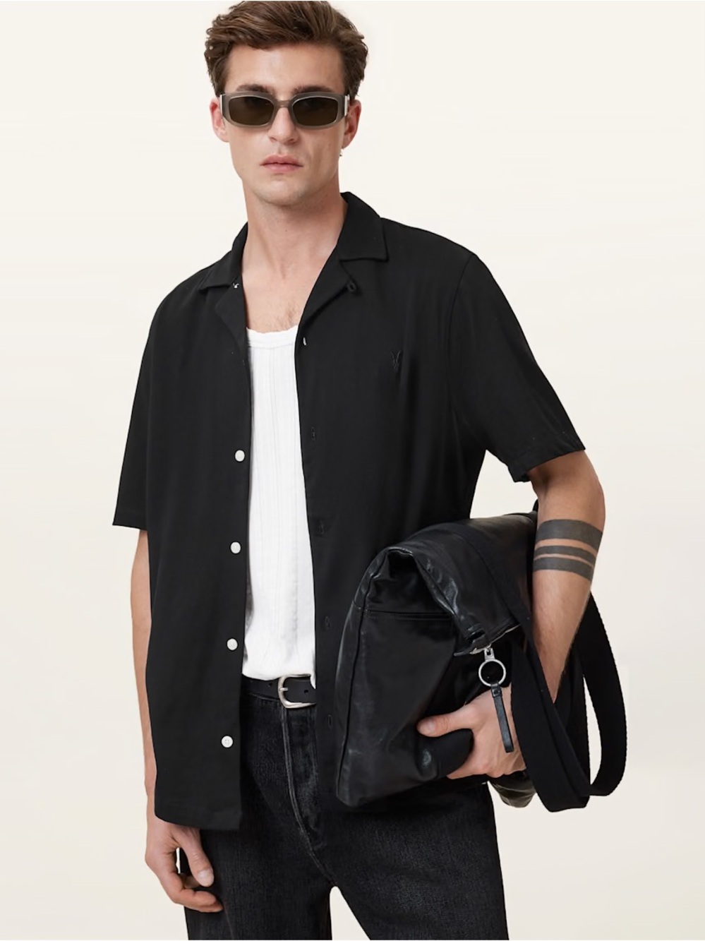 NWT AllSaints Men’s HUDSON RELAXED FIT RAMSKULL SHIRT